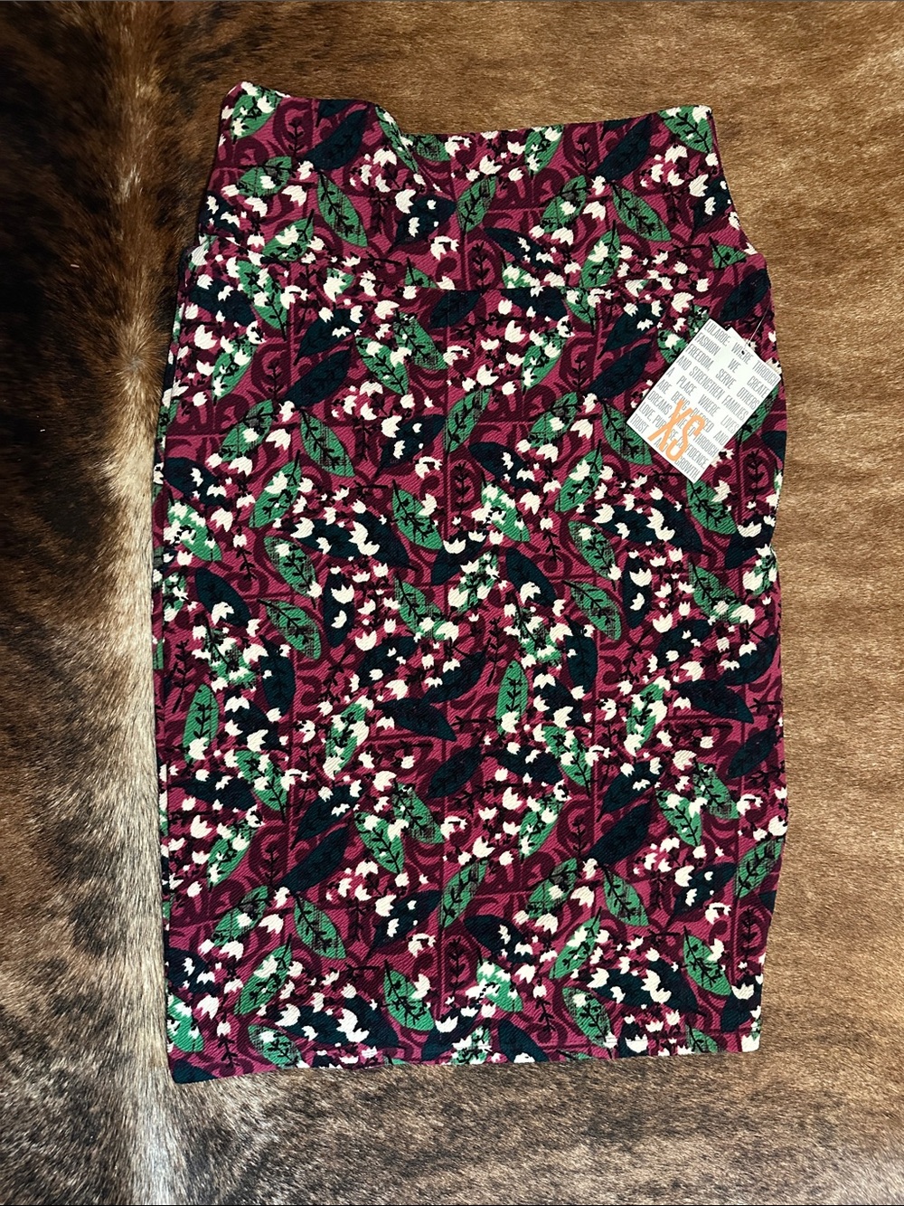 NWT LuLaRoe Floral Print Cassie Skirt Pencil Skirt Size XS